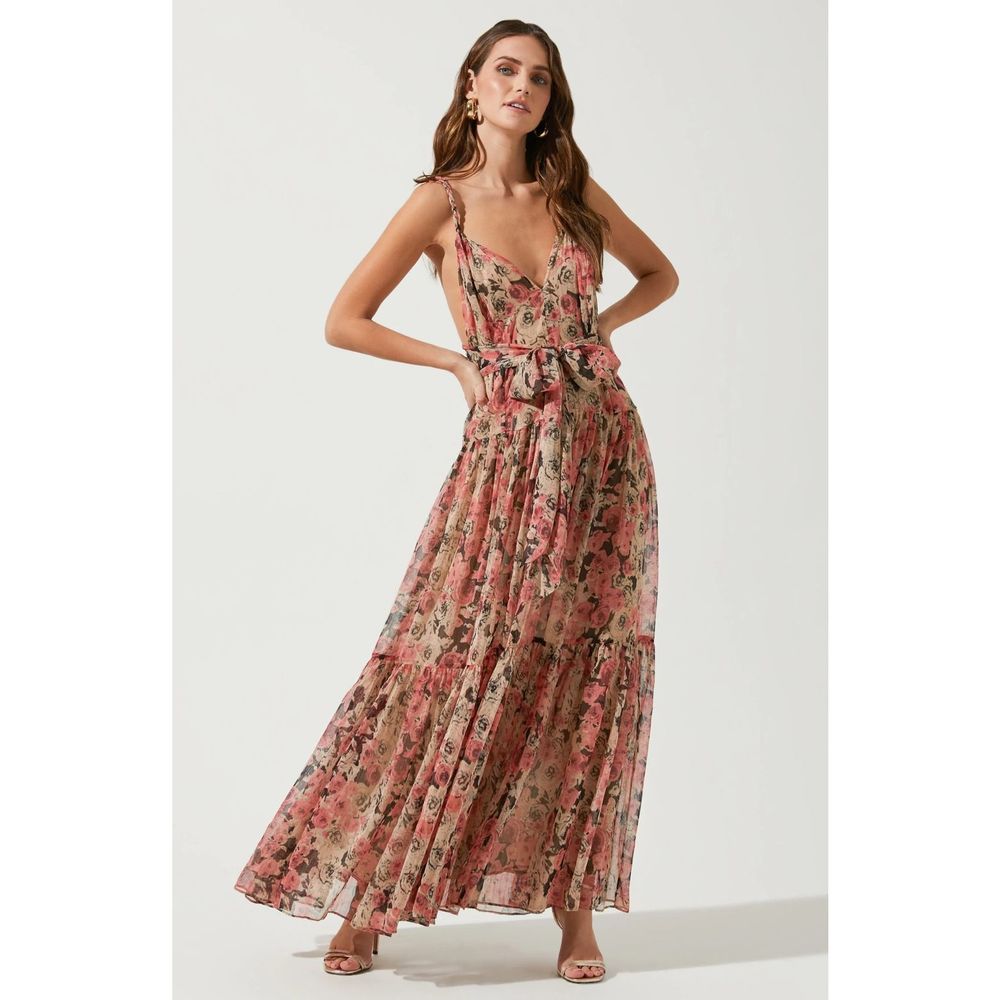 New ASTR the Label EARTHA FLORAL MAXI DRESS sz M